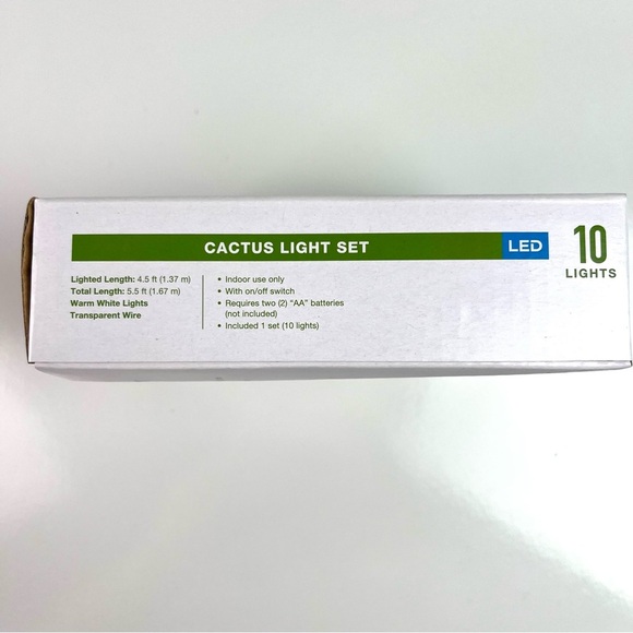 Garden Party Cactus LED String Light Set 5.5 feet Indoor Decorative Lights New - Picture 5 of 6